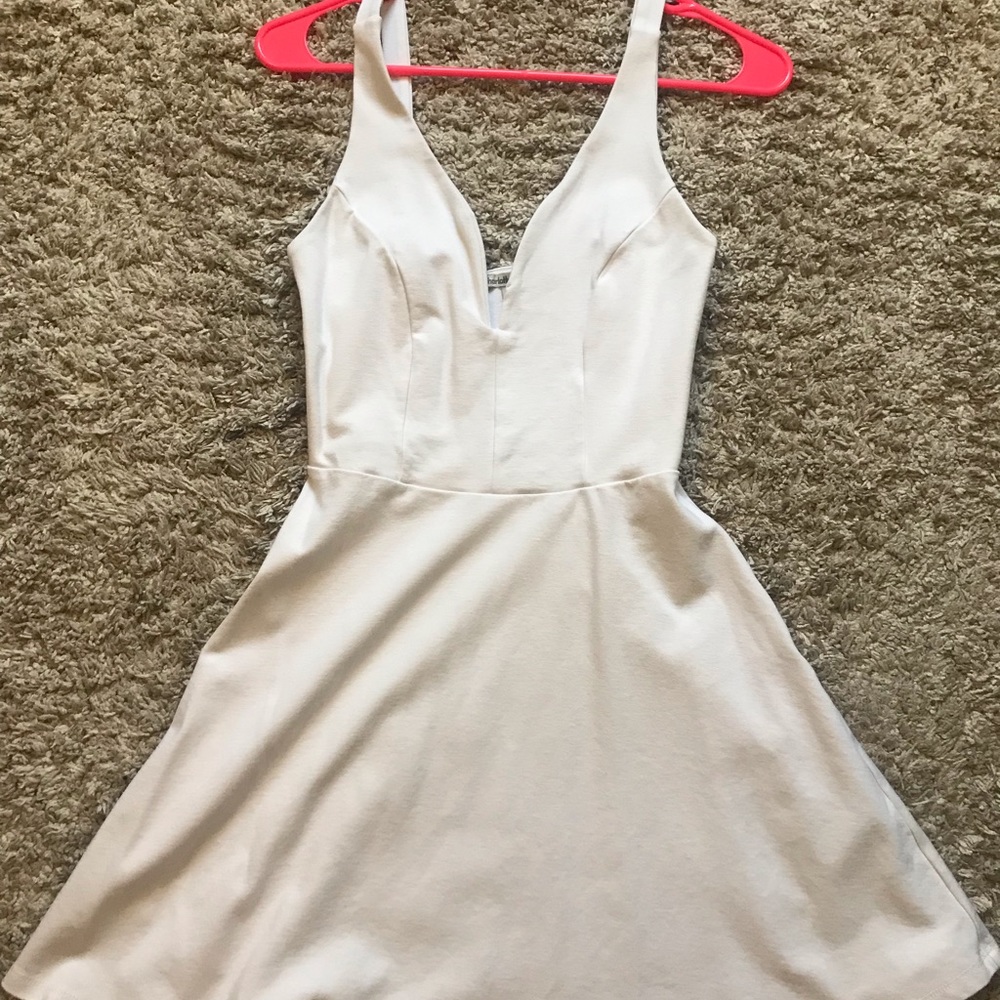 White fit and flare dress